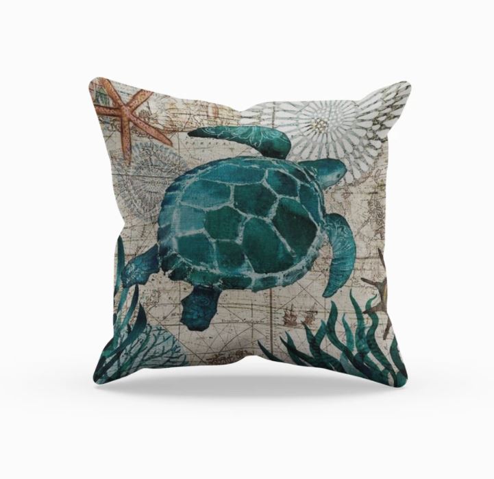 Maliben | Cushion With Sea Life Motif For Decoration