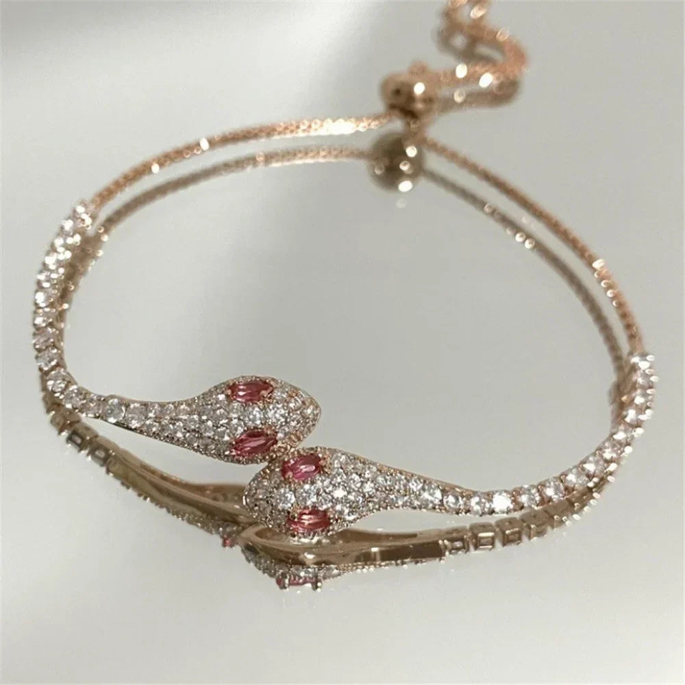 Maliben | Zircon Stone Adjustable Snake Bracelet
