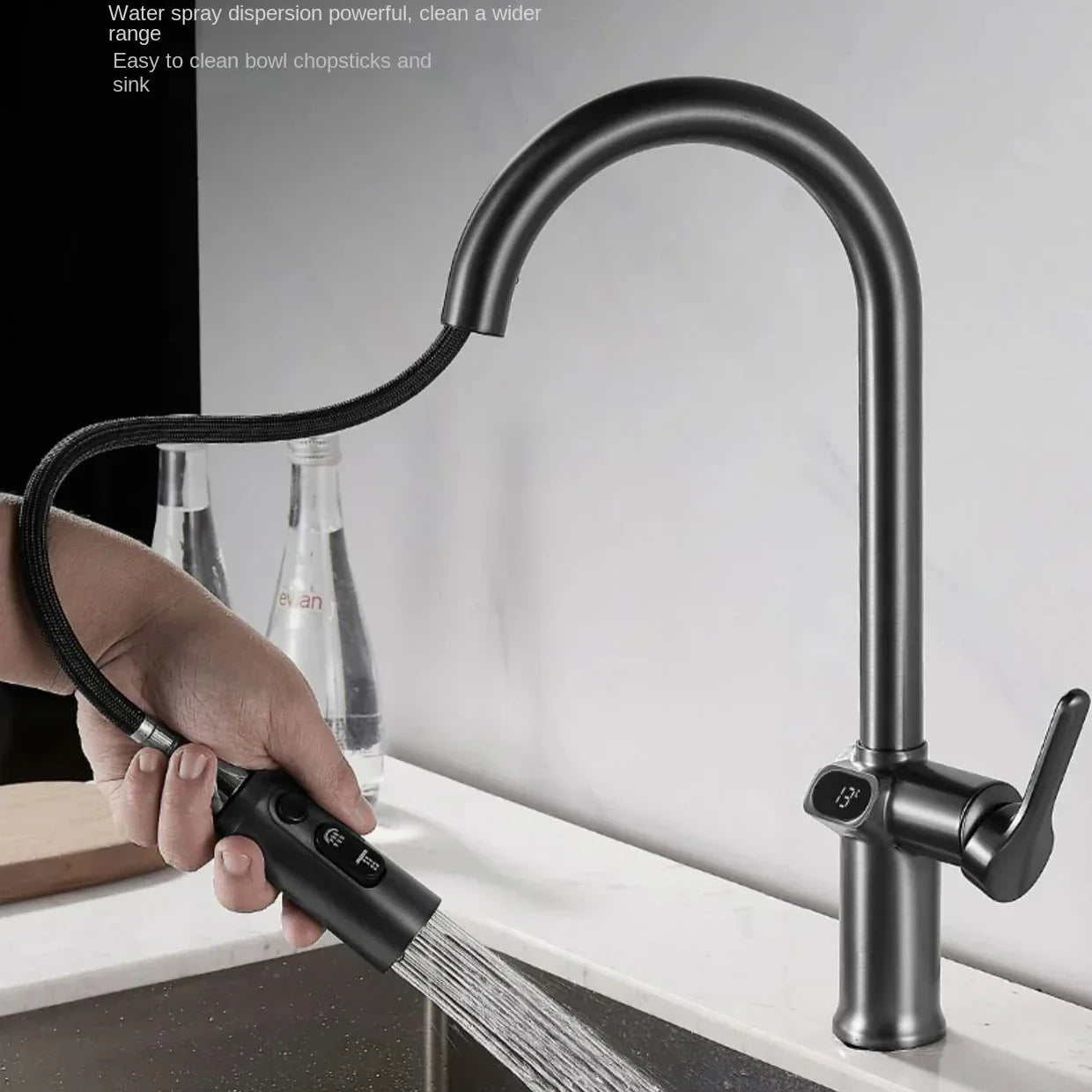 Maliben | Pull-Out Kitchen Faucet With Digital Display And Swivel Spout