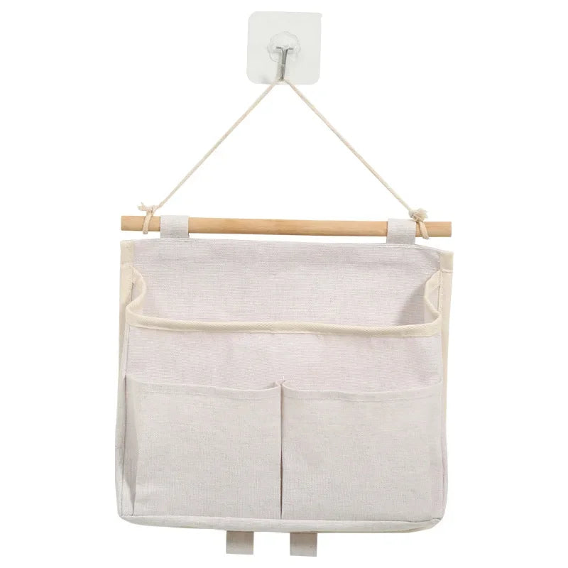 Maliben | Stowella Wall Storage Bag Made Of Linen | Waterproof & Space-Saving | Hanging Organizer For Underwear & Small Items – 23×6×25 Cm