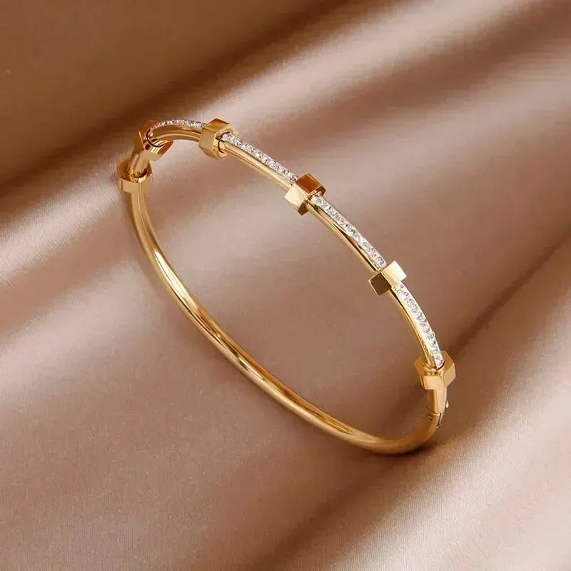 Maliben | Classy Diamond Hex Bangle Bracelet