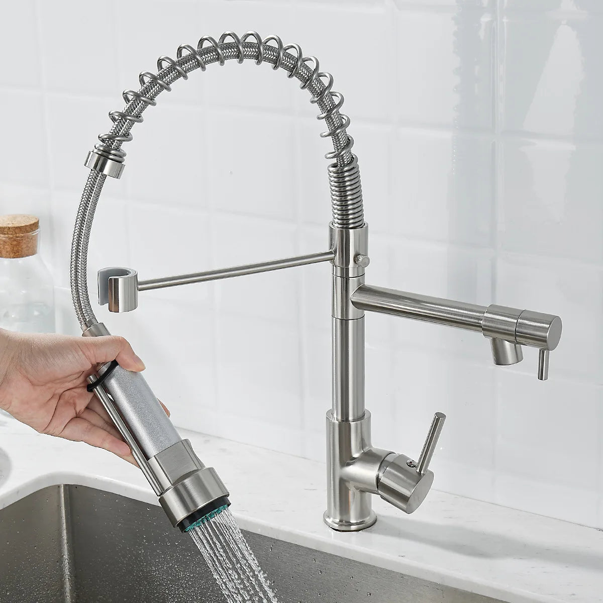 Maliben | Dualflow Kitchen Faucet - Luxurious Double Bronze Kitchen Faucet