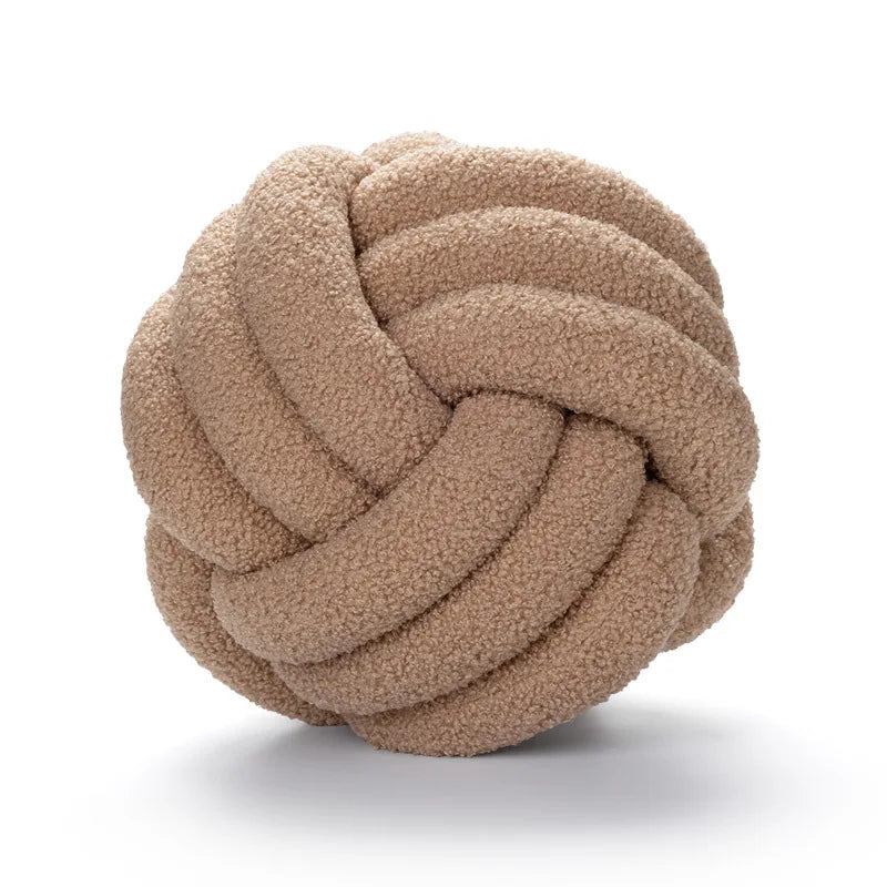 Maliben | Throw Pillow - Cozy - Hand-Knotted Ball - Sheepskin
