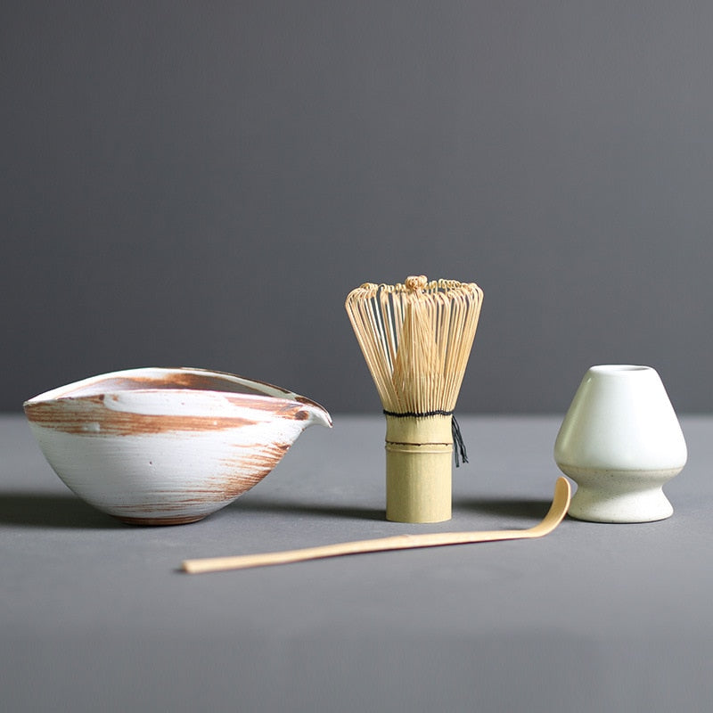 Maliben | Tenchatime | Complete Matcha Set – Bamboo Whisk & Ceramic Bowl – Authentic Japanese Tea Kit