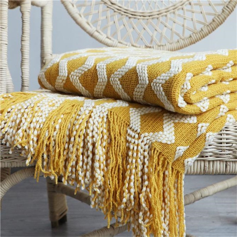Maliben Yellow Boho Check Pattern
