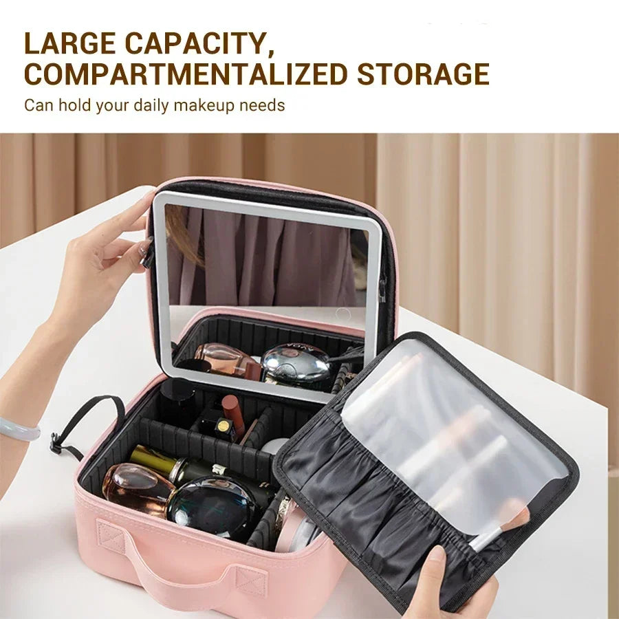 Maliben | Led Mirror Travel Makeup Organizer Bag