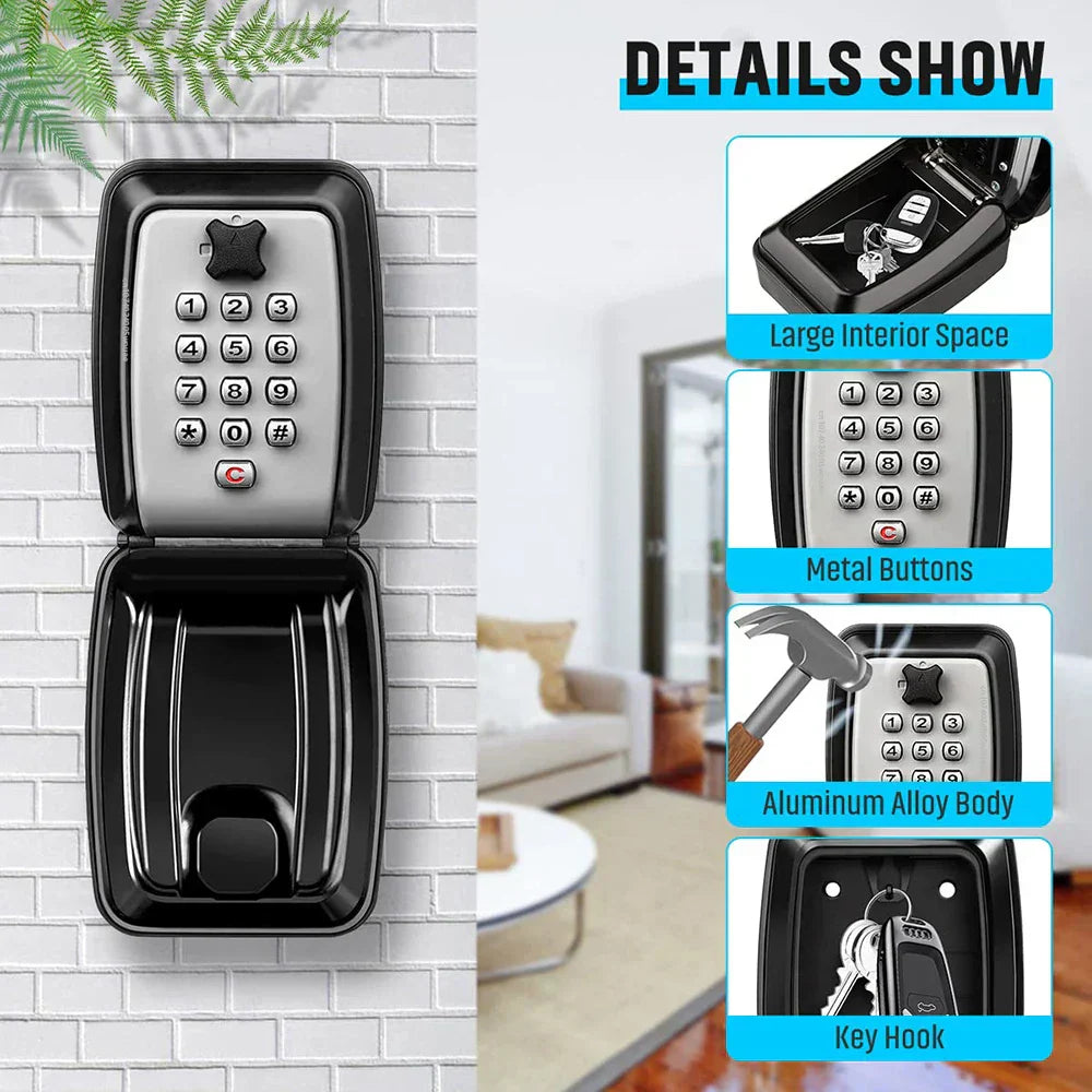 Maliben | Waterproof Wall-Mounted Key Safe Box – Outdoor Lockable Key Storage With Combination Code