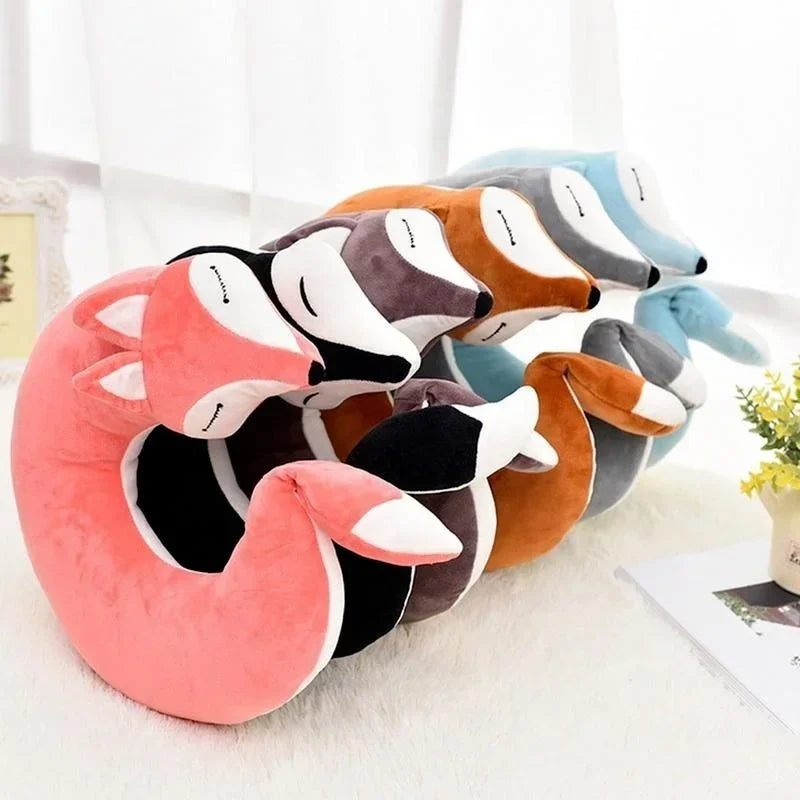 Maliben | Reisefuchs Neck Pillow | Super Soft & Ergonomic | Cartoon Fox Design | For Children & Adults
