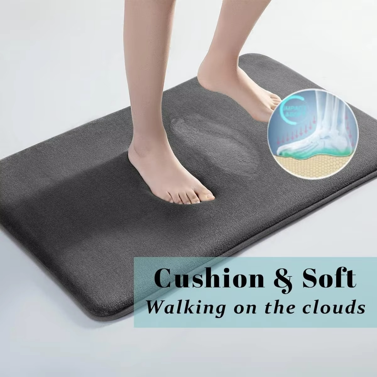 Maliben | Ultra-Absorbent, Anti-Slip Luxurious Coral Velvet Bath Mat