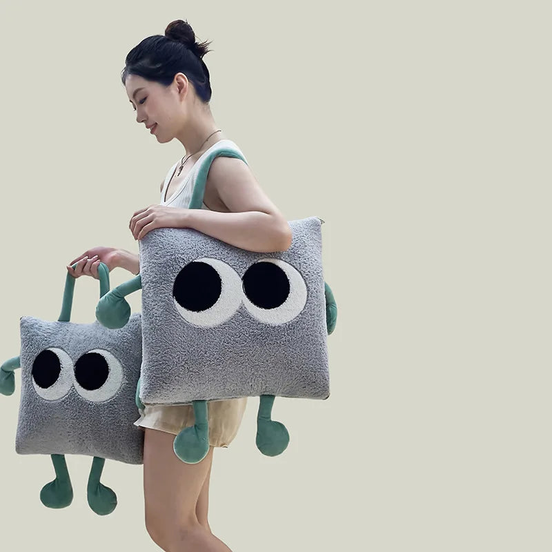 Maliben | Cute Monster Portable Soft Throw Pillow Blanket