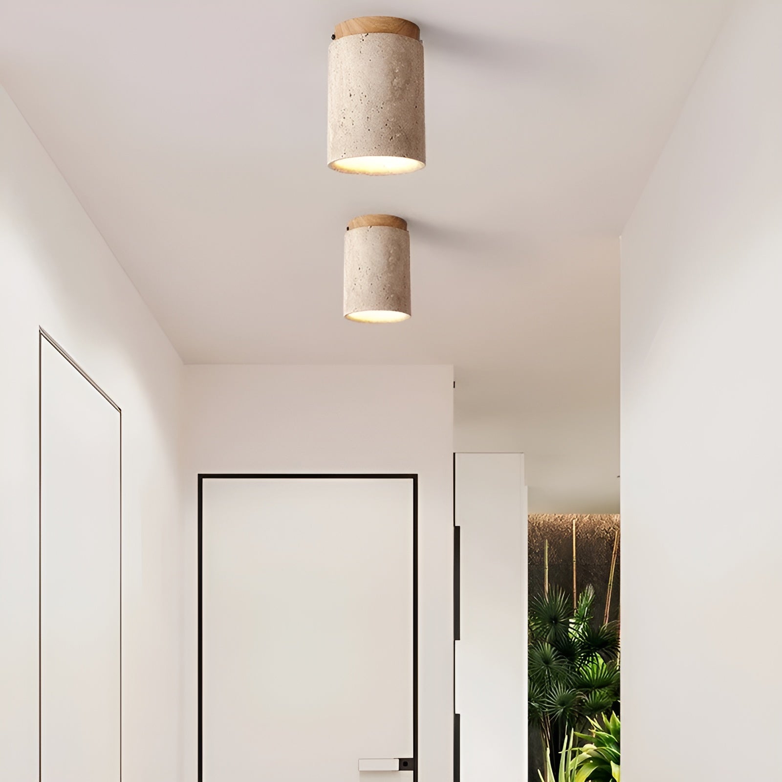 Maliben | Zenelegance Wabi Sabi Luxury Ceiling Lighting - Natural Travertine Led