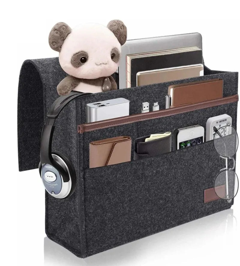 Maliben | Ordinest Felt Bed Organizer To Hang | Practical StOrage At Bed or Sofa | Hanging Bag For Tablet, Remote Control & Accessories