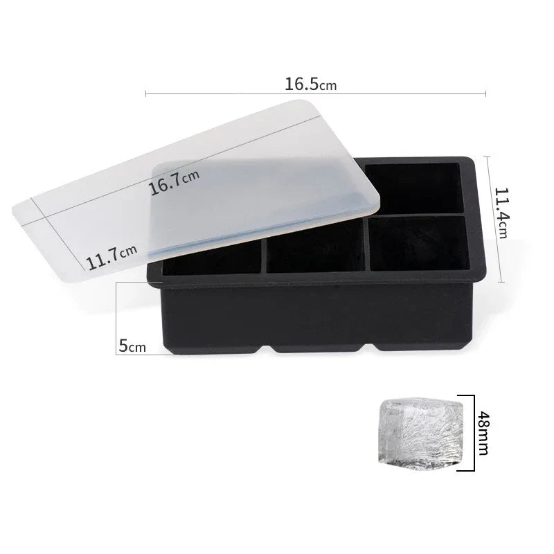 Maliben | Frostform Large Ice Cube Mold Made Of Silicone | Bpa-Free & Flexible | For Xxl Ice Cubes, Cocktails & Kitchen | Easy To Clean