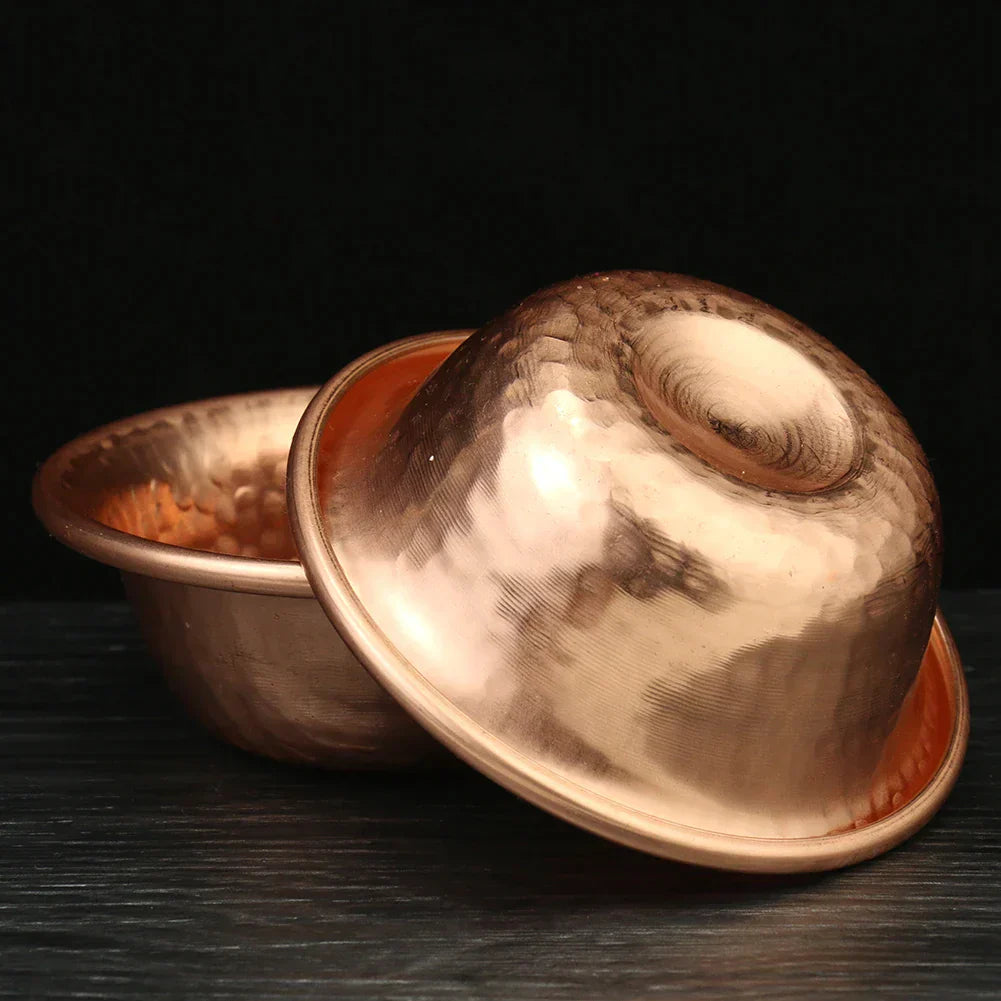 Maliben | Nepalese Pure Copper Water Preparation Bowl Handmade Hammer Pattern Holy Water Bowl For Buddha Buddhism Accessories