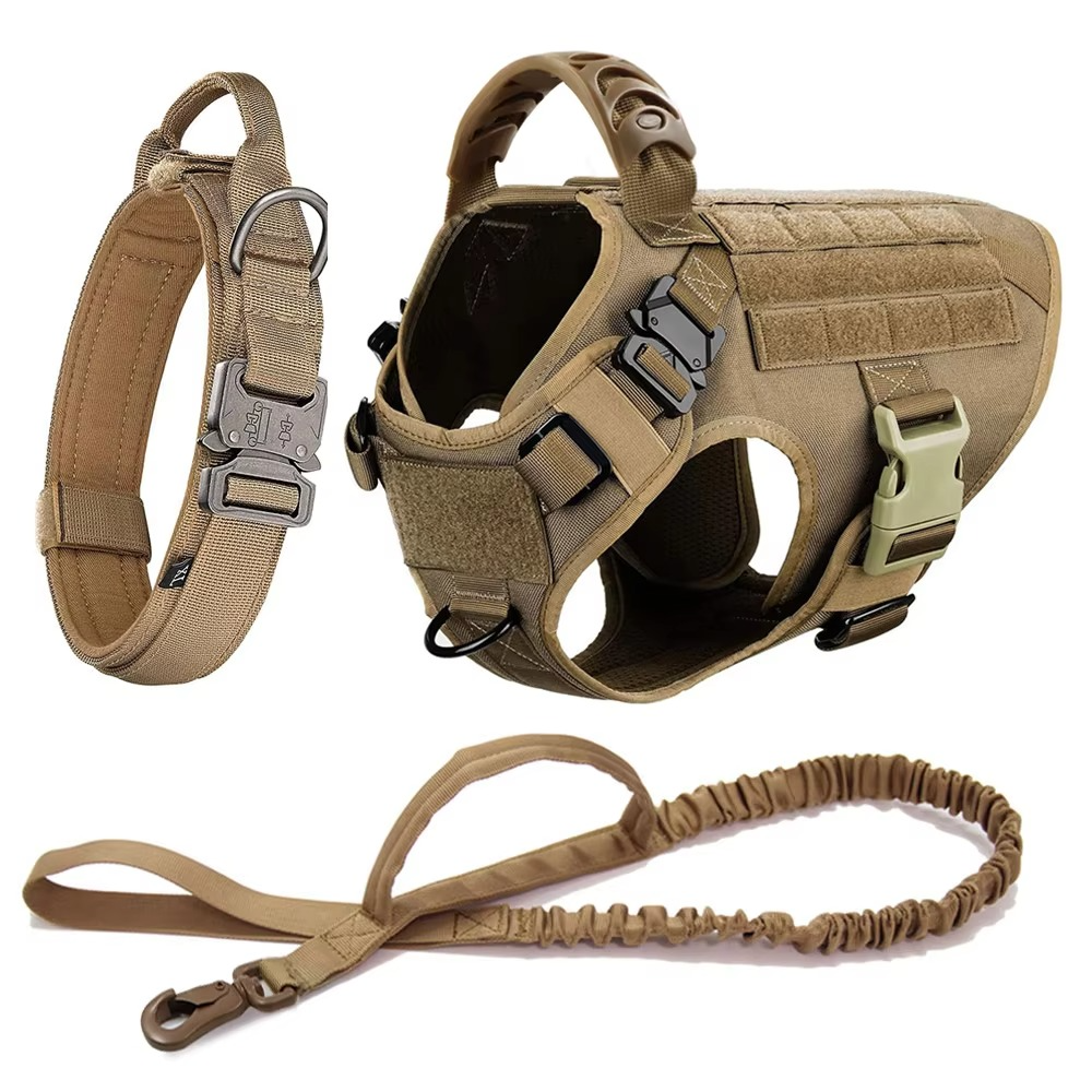 Maliben Tactical Dog Harness and Leash Set for Medium and Large Dogs