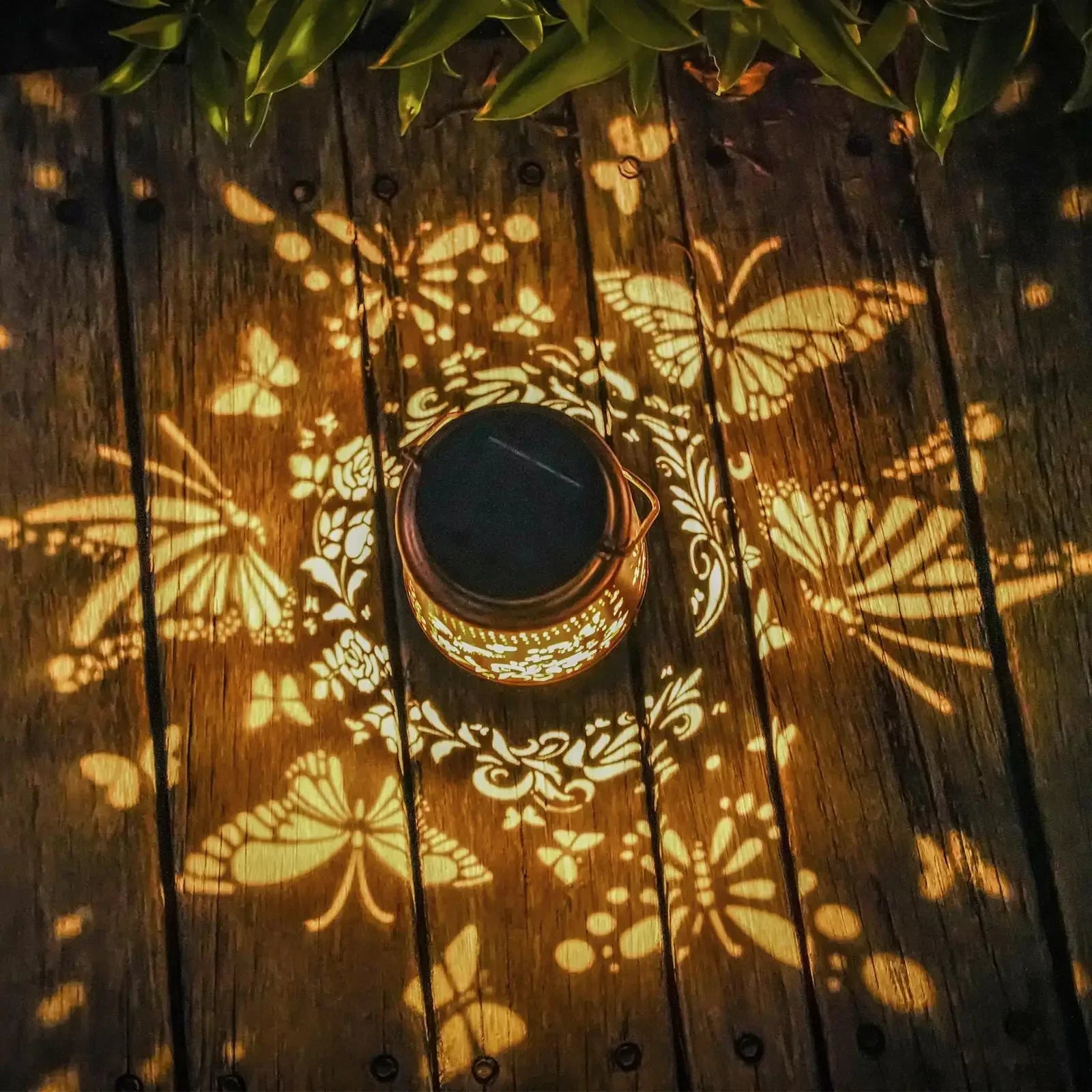 Maliben | Luminara Solflair Solar Lantern | Retro Design With Butterfly Motif | Ip65 Waterproof | Warm Light For Garden & Balcony