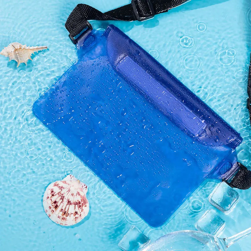 Maliben | Waterproof Hip Bag Aquasafex | 3-Fold Sealing | Transparent Dry Bag For Smartphone & Valuables | Adjustable Strap