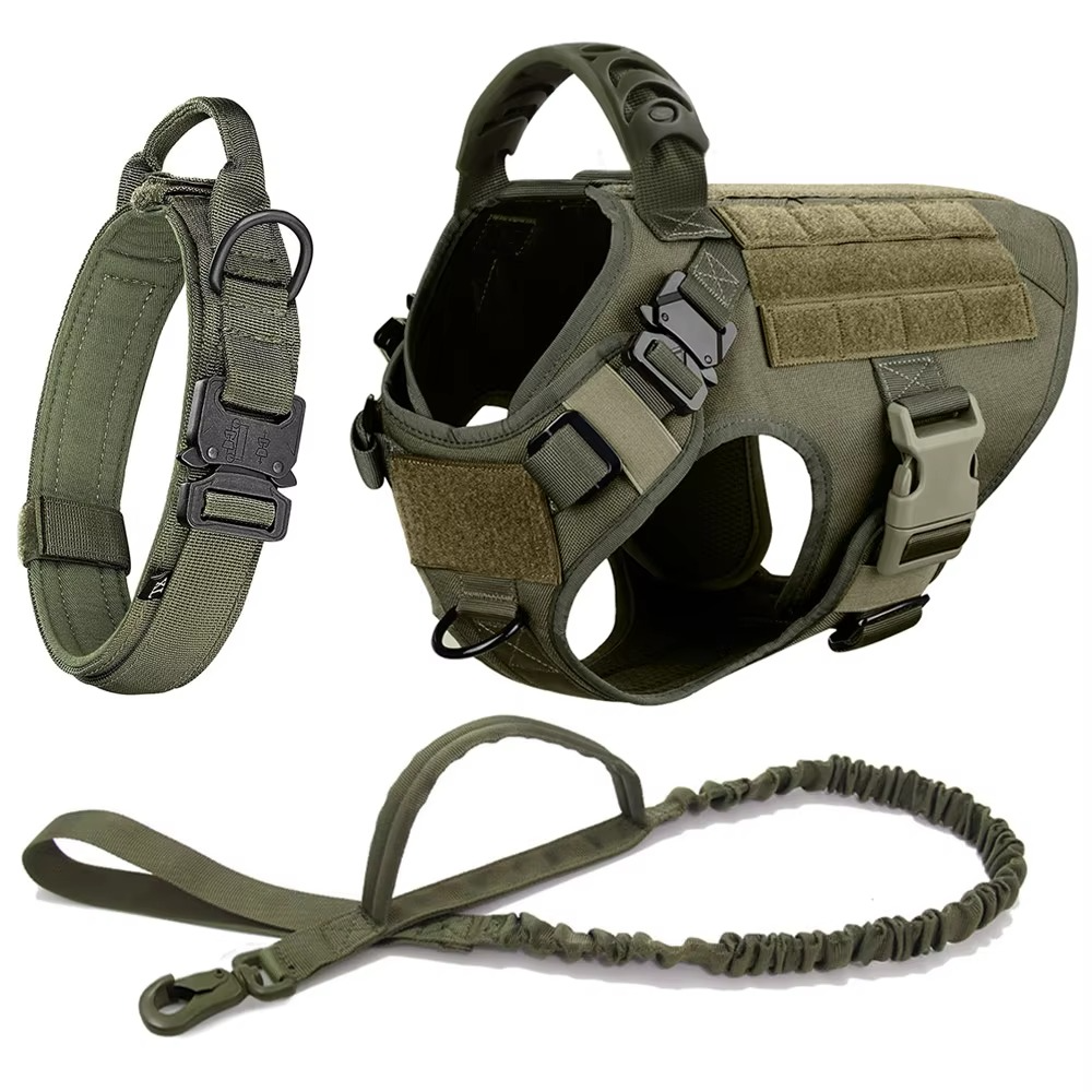 Maliben Tactical Dog Harness and Leash Set for Medium and Large Dogs