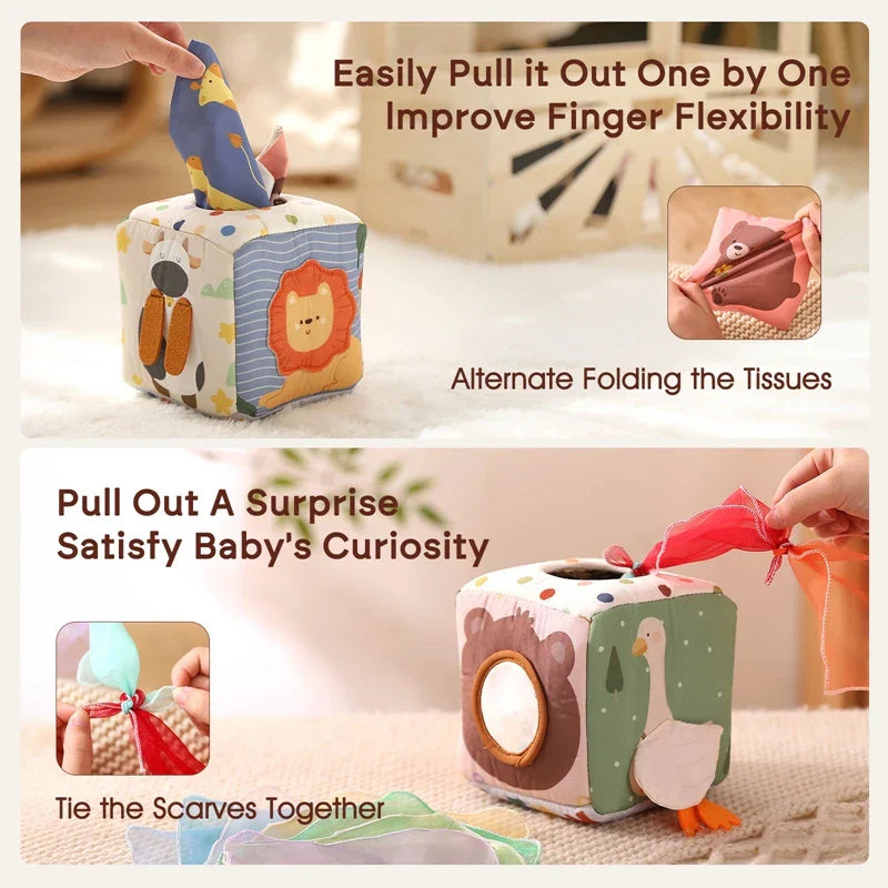 Maliben | Snuzziebox | Sensory Play – Montessori Tissue Box Toy For Babies