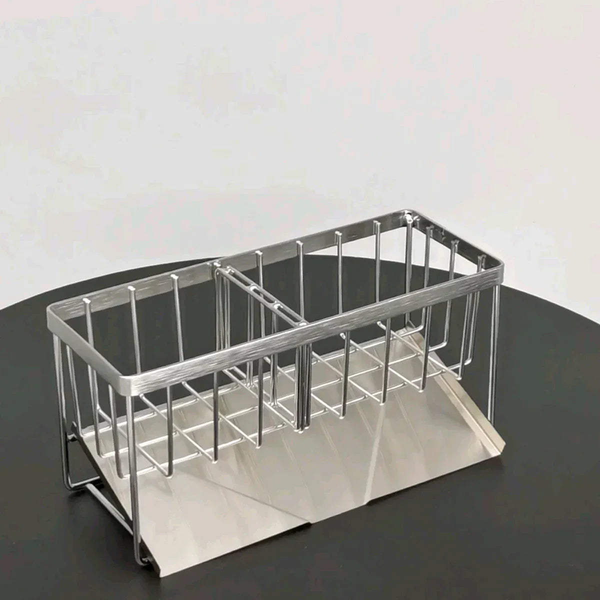 Maliben | Steelnest | Sink Organizer Made Of Stainless Steel | Sponge & Soap Holder With Drip Tray | 21×8.2×10 Cm