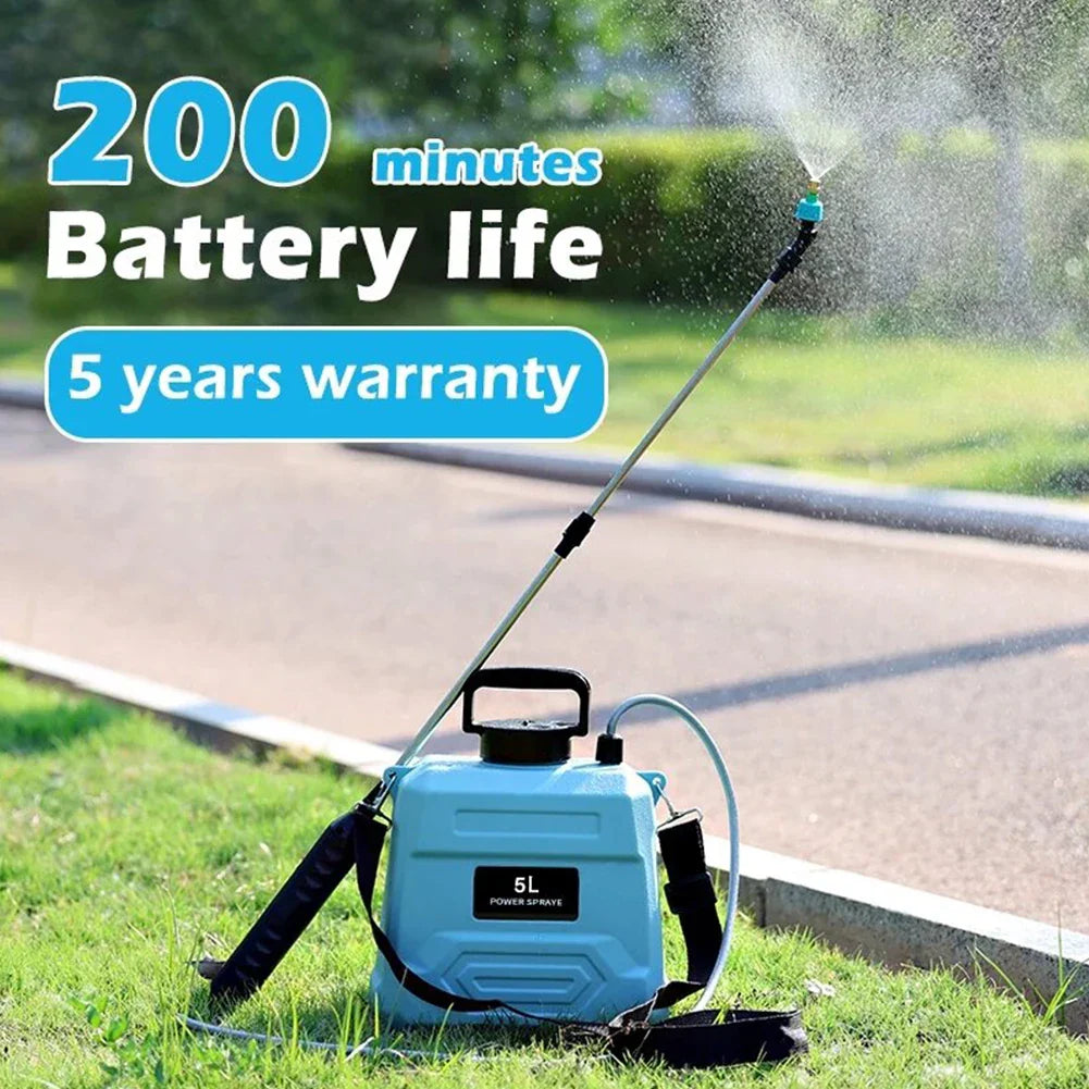 Maliben | Spraymate Pro Battery Pressure Sprayer | 5 L Shoulder Spray Bottle | Usb Charging & Adjustable Nozzle | For Garden, Cleaning & Weed Control