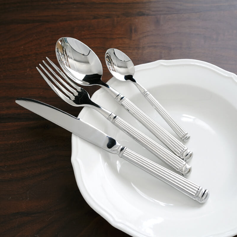 Maliben Simple Striped Cutlery 4 Piece Set