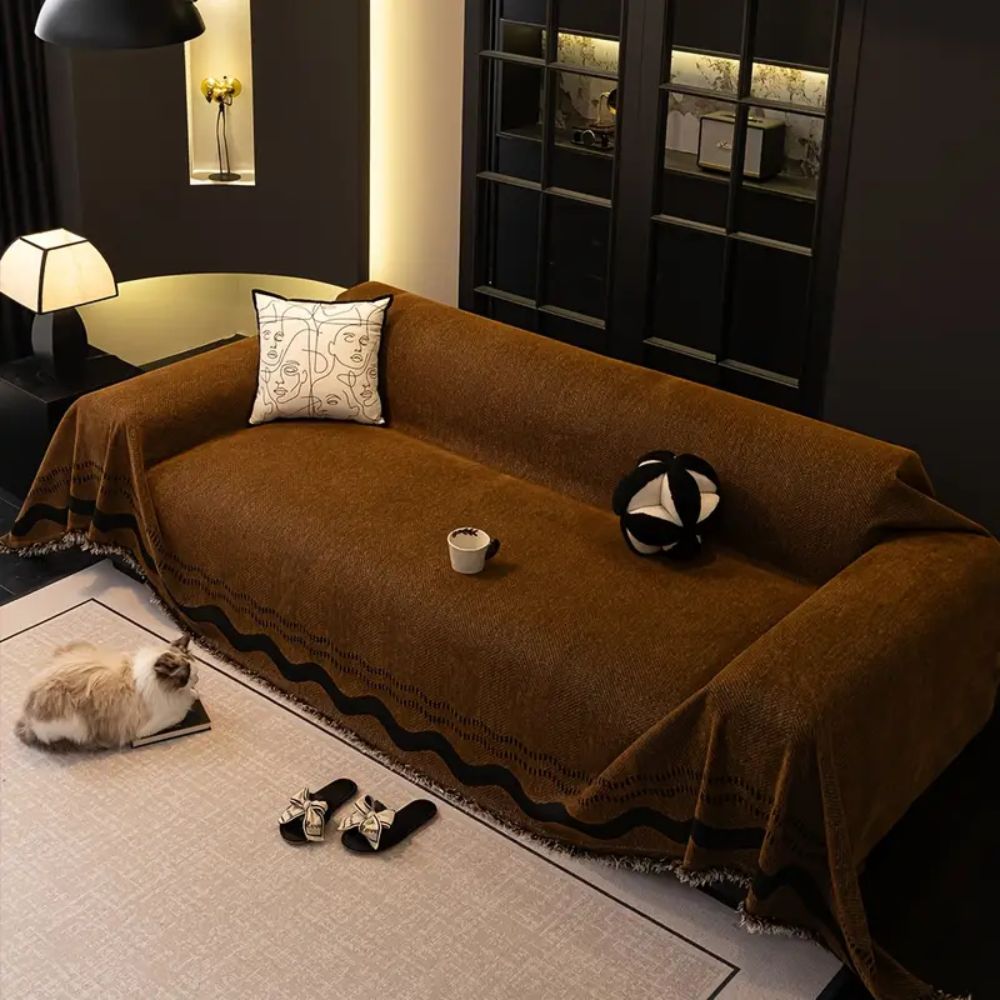 Maliben | Sora Line Tasseled Sofa Cover