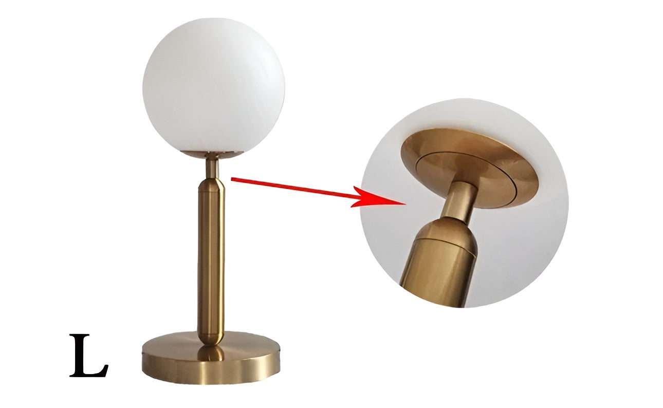 Maliben | Sphereshine Luxe Table Lamp Of Glass & Brass – Elegance And Led