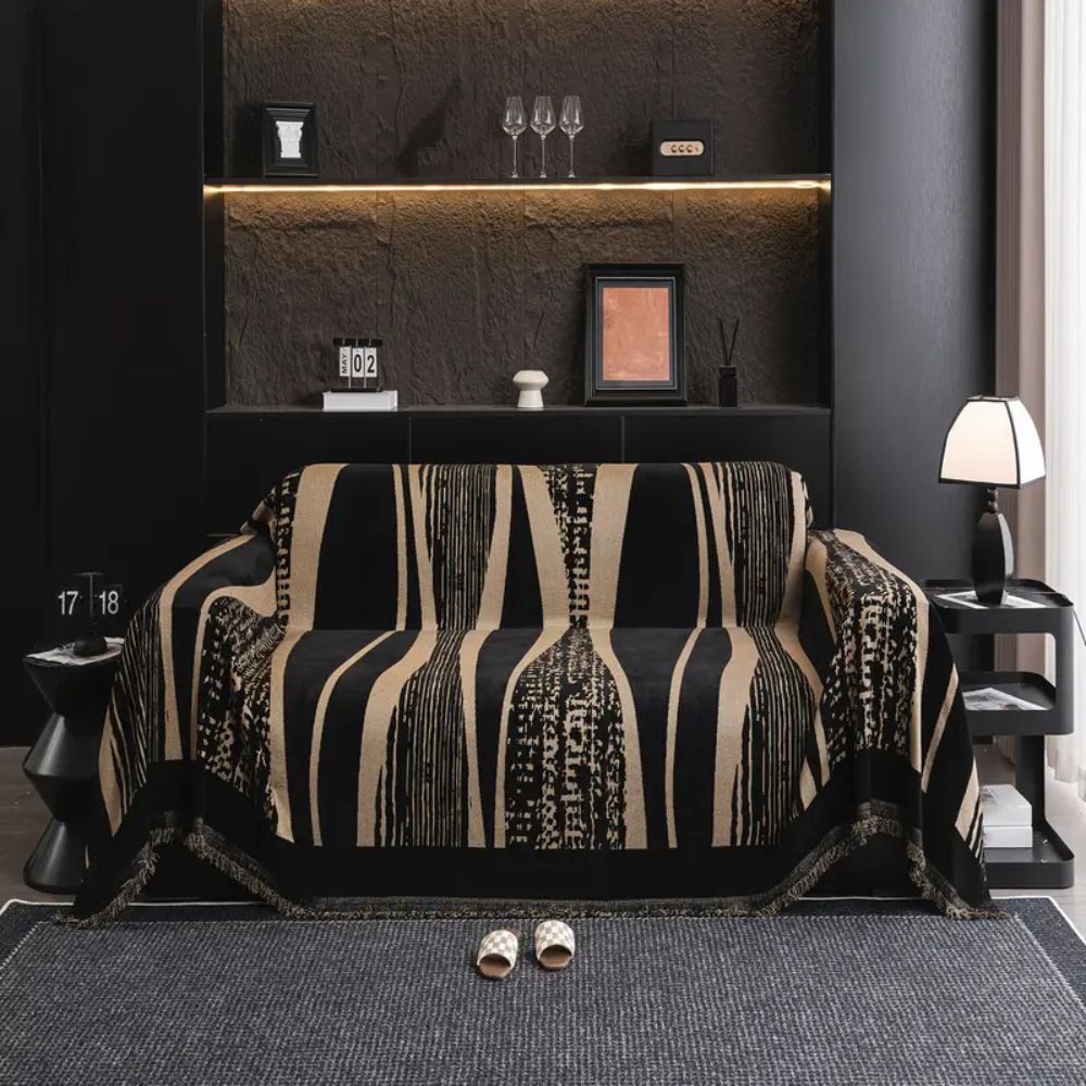 Maliben | Stone Bohemian Fringe Sofa Cover