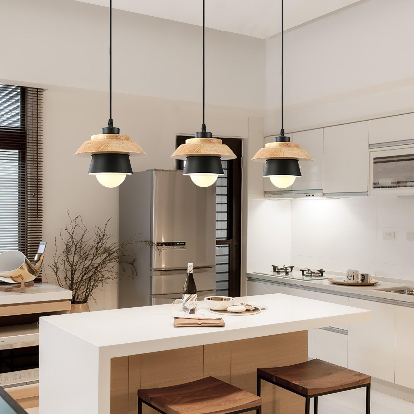Maliben | Nordicmacaron Luxury Ceiling Lamp - Scandinavian Design With Wooden Finish