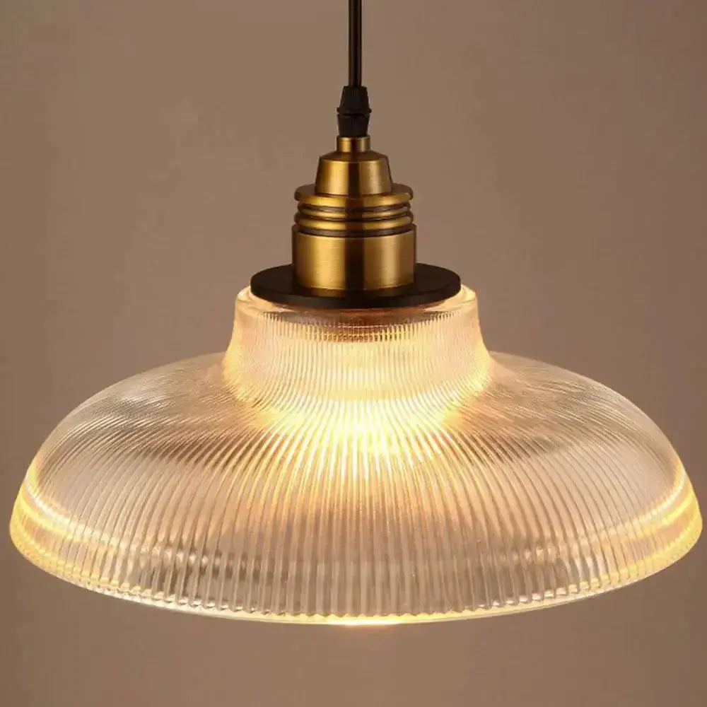 Maliben | Retro Luxe Glass Pendant Lamp - Vintage Stripe Design For Coziness And Atmosphere