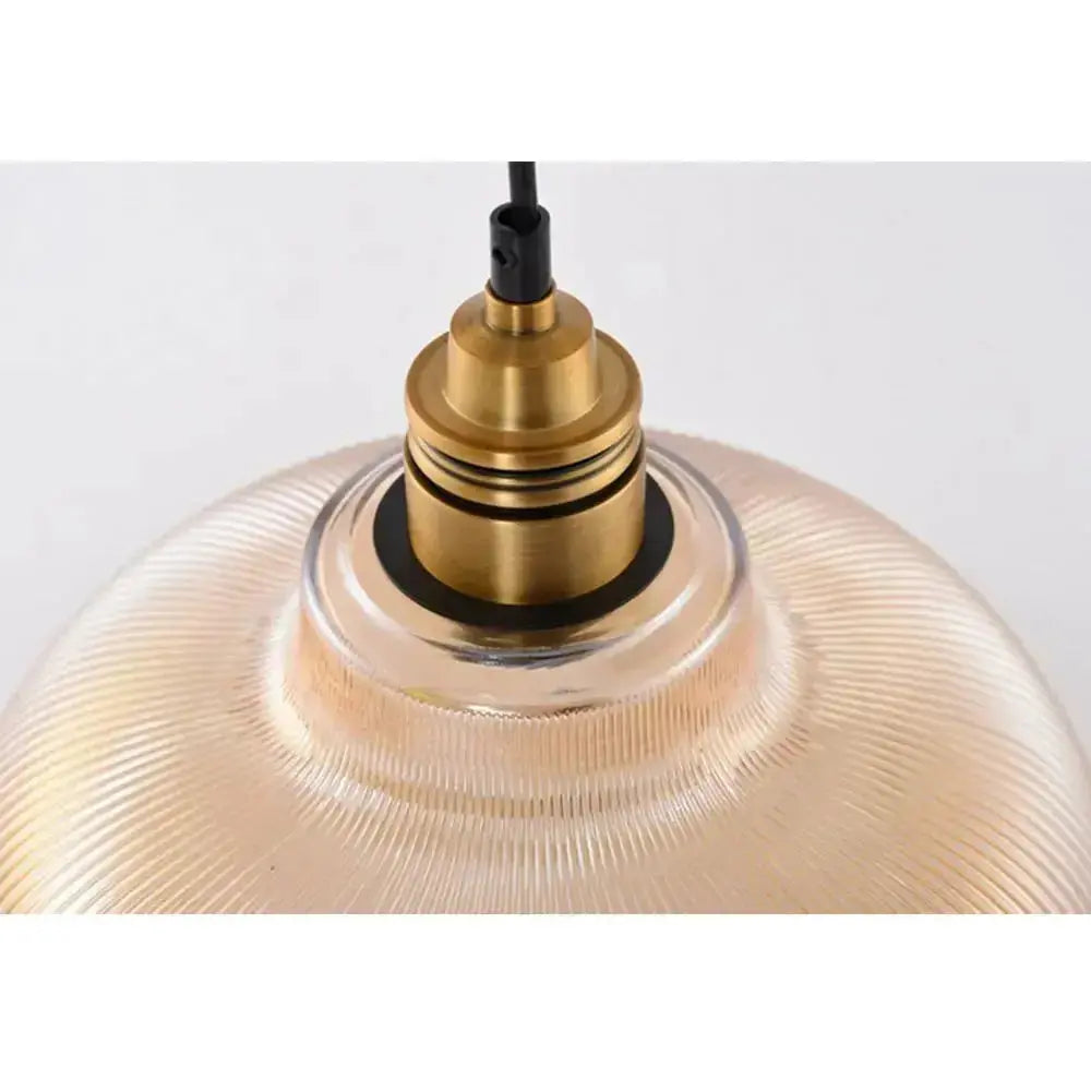 Maliben | Retro Luxe Glass Pendant Lamp - Vintage Stripe Design For Coziness And Atmosphere