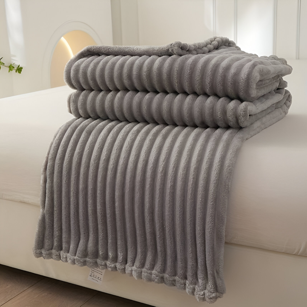 Maliben | Cosyloom Plaid | Soft Ribbed Fleece Blanket | Breathable & Fluffy | For All Seasons