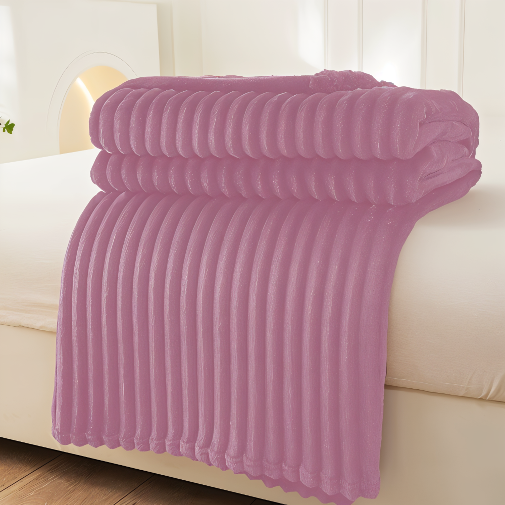Maliben | Cosyloom Plaid | Soft Ribbed Fleece Blanket | Breathable & Fluffy | For All Seasons