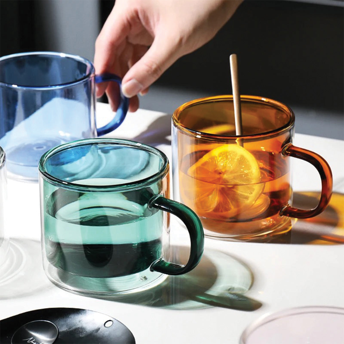 Maliben | DoublyMug | Tinted glass mug for hot beverages