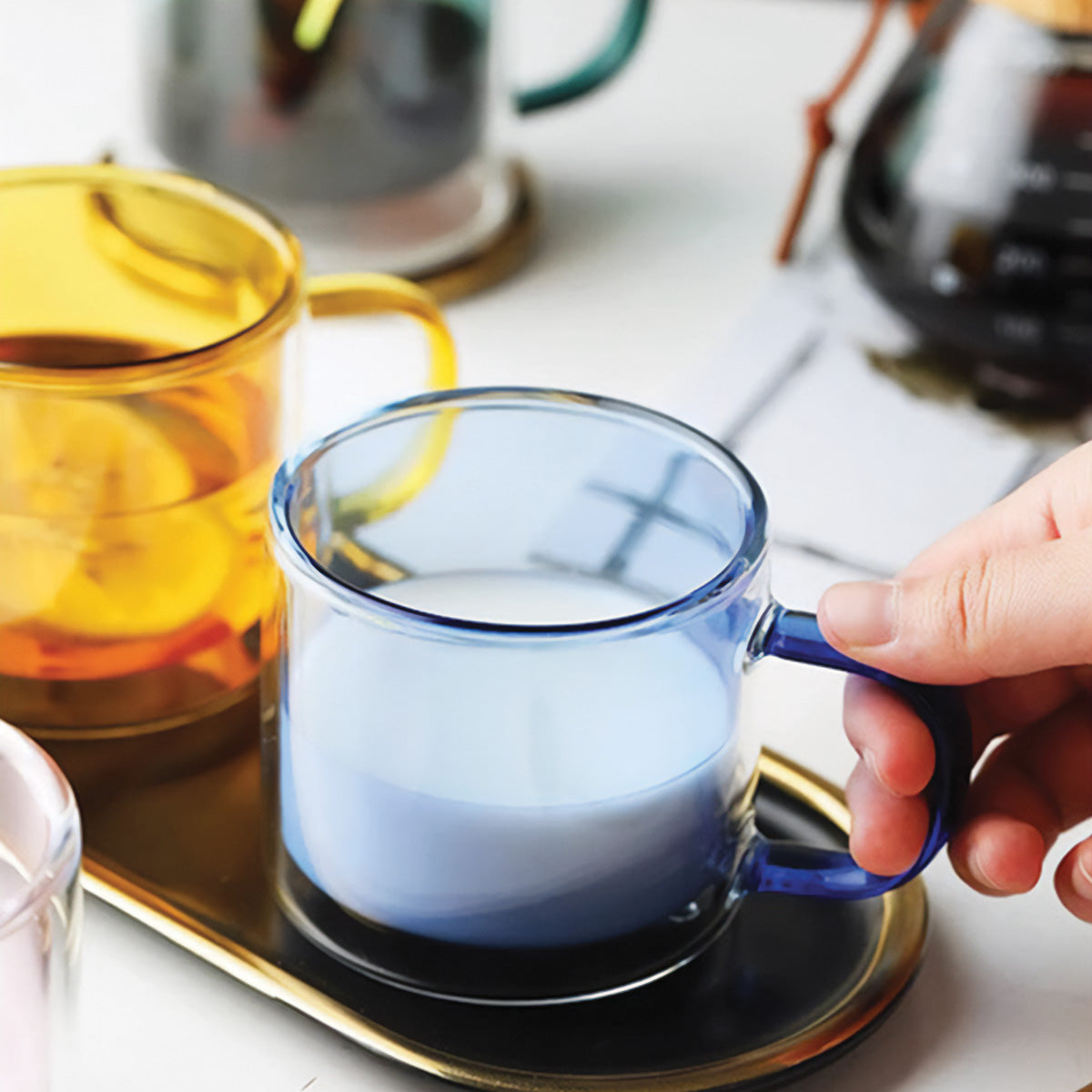 Maliben | DoublyMug | Tinted glass mug for hot beverages