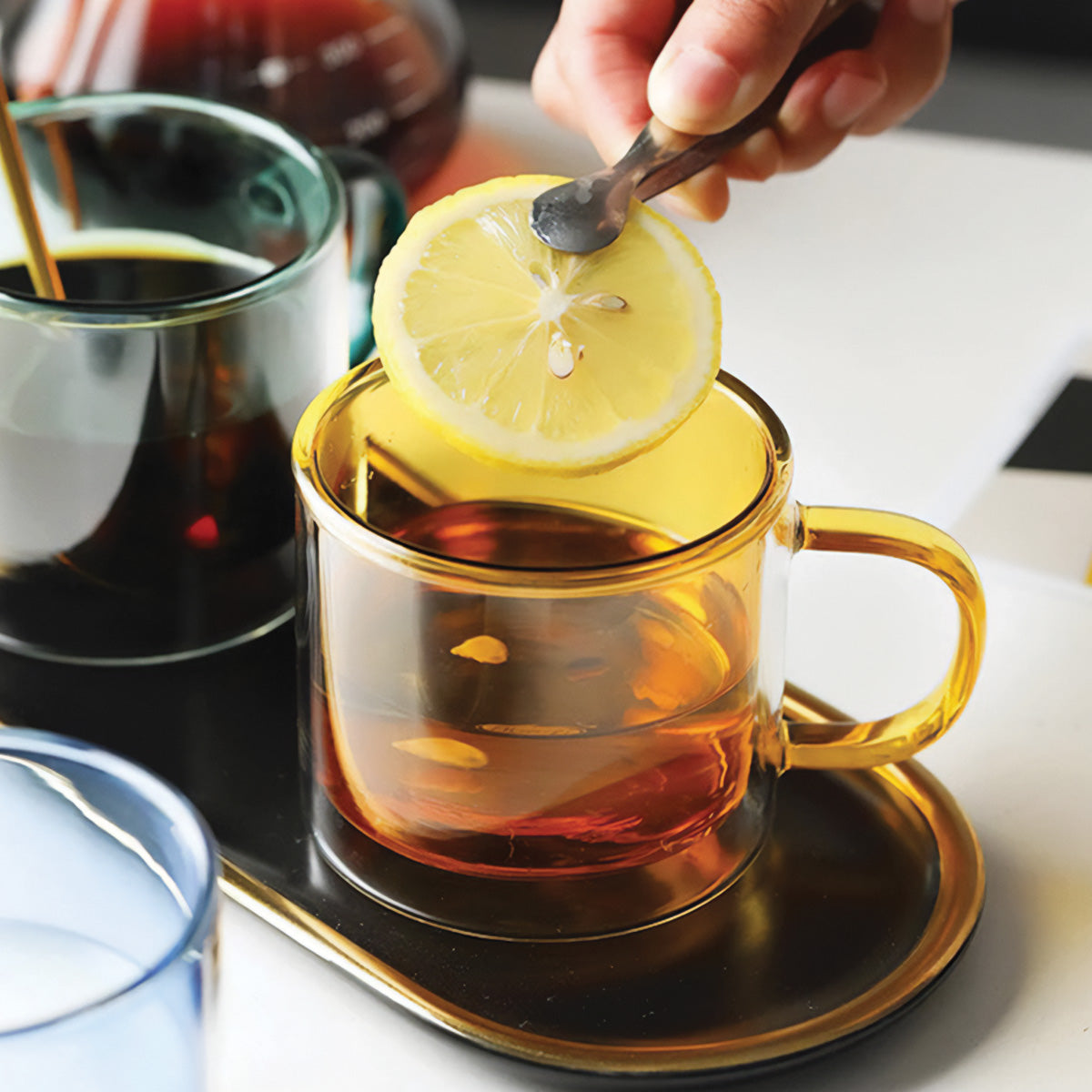 Maliben | DoublyMug | Tinted glass mug for hot beverages