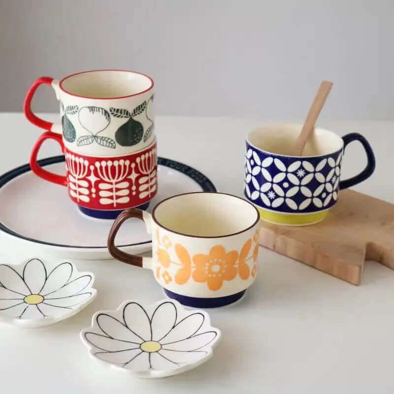 Maliben | Outstanding Retro Coffee Mugs made of Ceramic – available in 8 different patterns