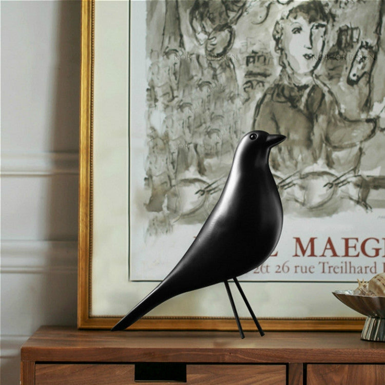 Maliben | Resin Craft Bird Figurine Office Ornaments Home Decoration Accessories (Black)