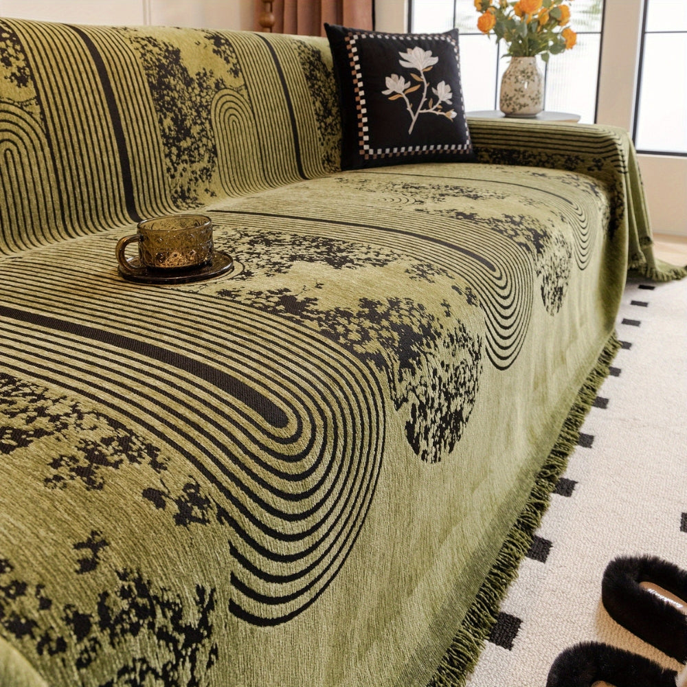 Maliben | Mosaic Lines Pattern Sofa Cover