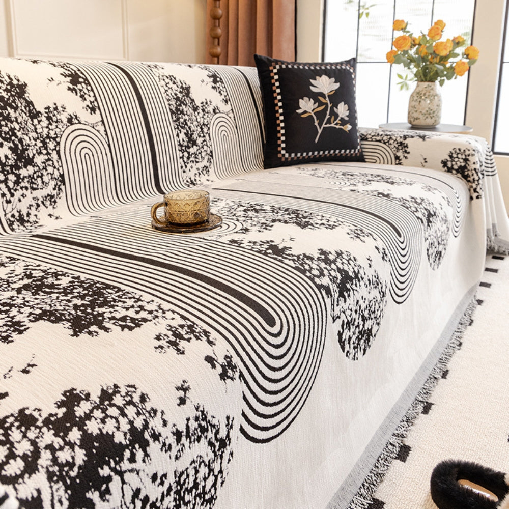 Maliben | Mosaic Lines Pattern Sofa Cover