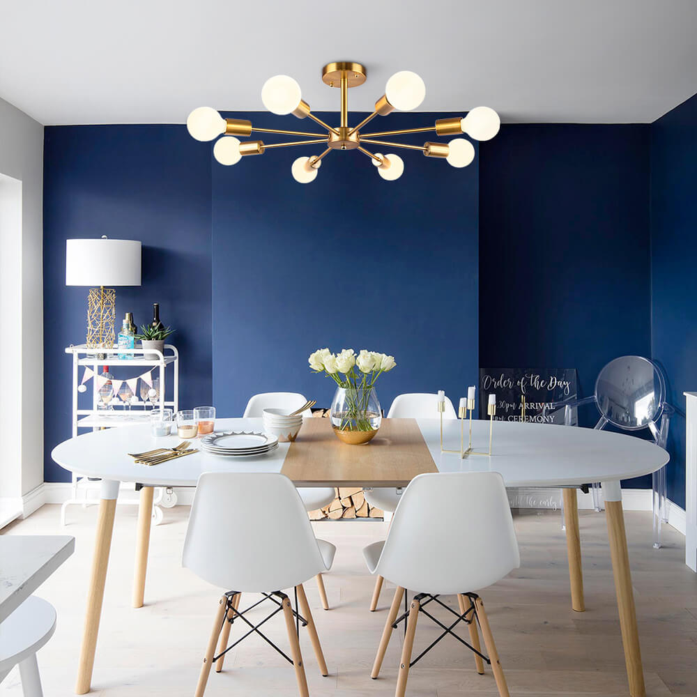 Maliben | Sputnik Chandelier For Semi-Recessed Installation