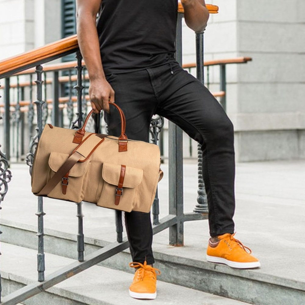 Maliben | Travel Duffel Bag Leather Carry On Luggage