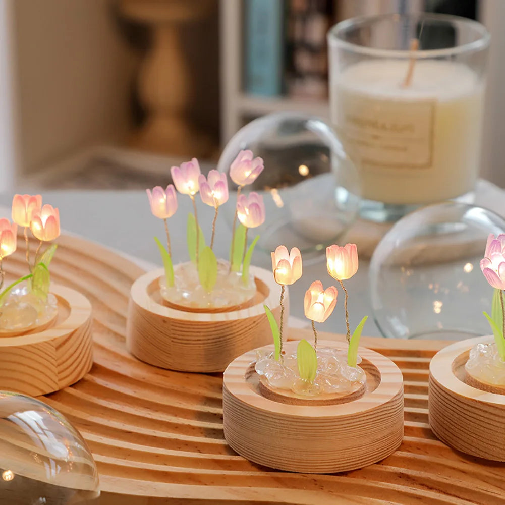 Maliben | Tulipglow Elegant Floral Table Lamp – Refined Lighting