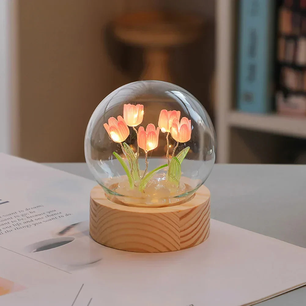 Maliben | Tulipglow Elegant Floral Table Lamp – Refined Lighting