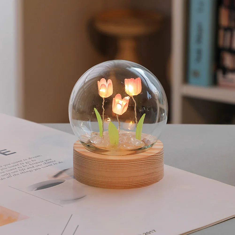 Maliben | Tulipglow Elegant Floral Table Lamp – Refined Lighting