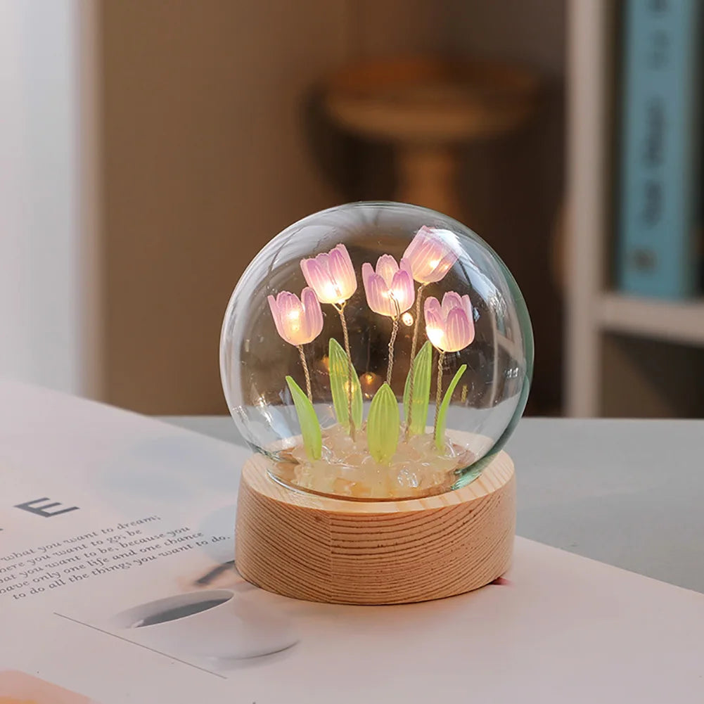 Maliben | Tulipglow Elegant Floral Table Lamp – Refined Lighting