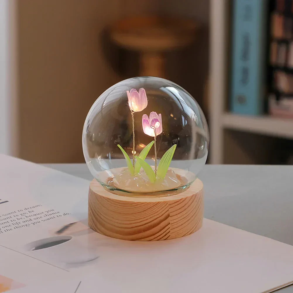 Maliben | Tulipglow Elegant Floral Table Lamp – Refined Lighting