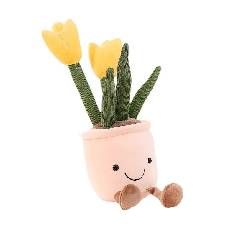 Maliben | Bloombuddy | Cheerful Cuddle Fun - Soft Plush Tulip In Playful Colors