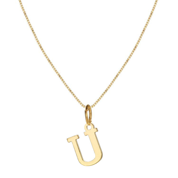 Maliben | 14k Minimal Serif Initial Necklace